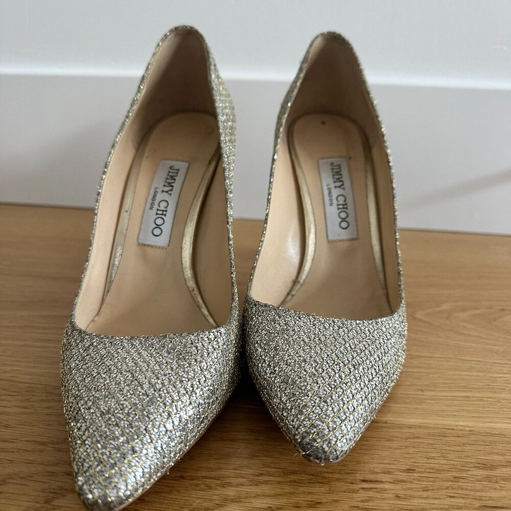 Jimmy Choo Romy Metallic Pumps